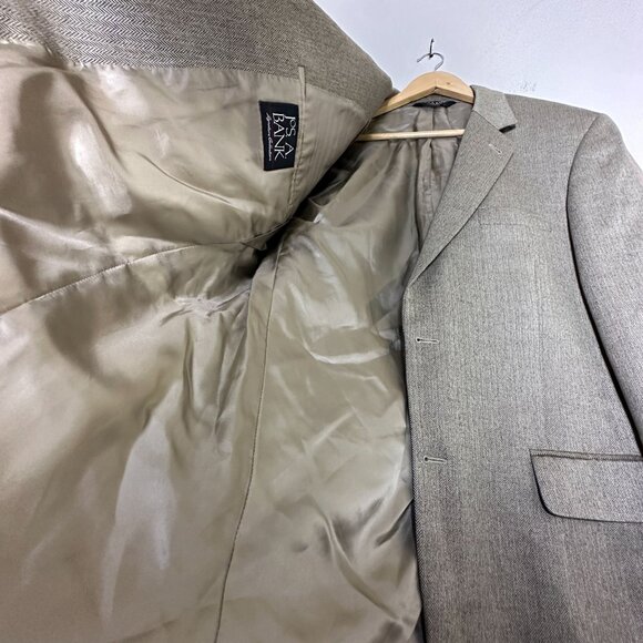 Jos A Bank Silk Camel Hair Blend Blazer Sport Coat Jacket Men 42R Beige Office - Picture 8 of 16